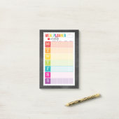 Wöchentliche Planung der Mahlzeiten Post-it Klebezettel (Auf Schreibtisch)