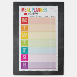 Wöchentliche Planung der Mahlzeiten Post-it Klebezettel