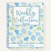Wöchentliche Reflektion mit Blumendesign Notizblock (Vorderseite)