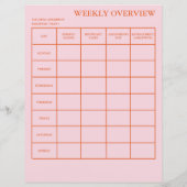 Wöchentliche Übersicht akademischer Planer für Stu (Rückseite)