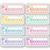 Wöchentliche Vitamin-Medizin-Tracker-Pille-Erinner Aufkleber (Vorderseite)