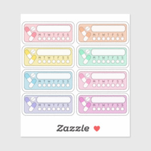 Wöchentliche Vitamin-Medizin-Tracker-Pille-Erinner Aufkleber