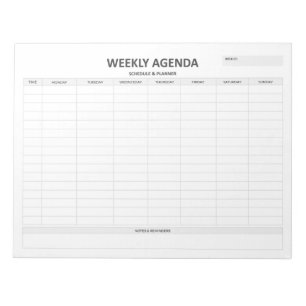Wöchentlicher Agenda Notizblock