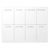 Wöchentlicher Blankkalender Notizblock (Vorderseite)