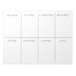 Wöchentlicher Blankkalender Notizblock