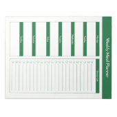 Wöchentlicher Essensplaner - Jäger Green Notizblock (Vorderseite)