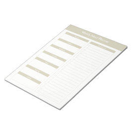 Wöchentlicher Essensplaner - Taupe Notizblock