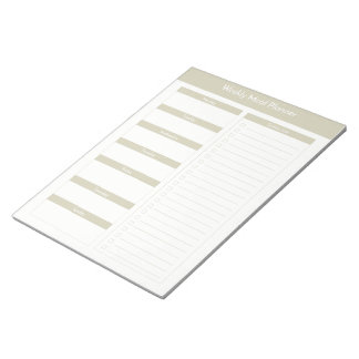 Wöchentlicher Essensplaner - Taupe Notizblock