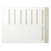 Wöchentlicher Essensplaner - Taupe Notizblock (Vorderseite)