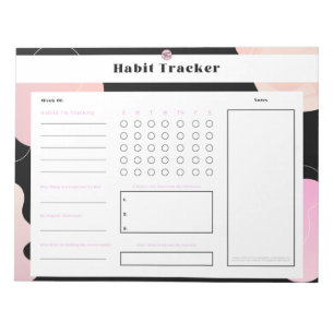 Wöchentlicher Gewohnheits-Tracker-Notizblock Notizblock
