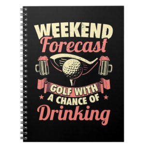 Wöchentlicher Golf mit der Möglichkeit zu trinken Notizblock