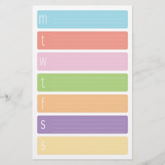 Wöchentlicher Kalender-Blätter Briefpapier (Vorderseite)