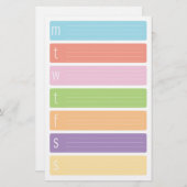 Wöchentlicher Kalender-Blätter Briefpapier (Vorne/Hinten)