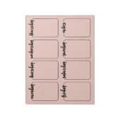 Wöchentlicher Kalender für die benutzerdefinierte Notizblock (Rotiert)