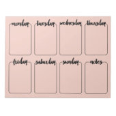 Wöchentlicher Kalender für die benutzerdefinierte Notizblock (Vorderseite)