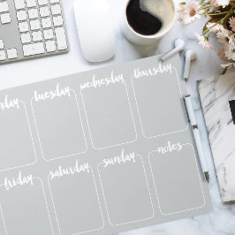 Wöchentlicher Kalender für die benutzerdefinierte  Notizblock