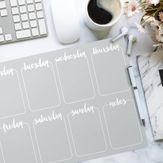 Wöchentlicher Kalender für die benutzerdefinierte  Notizblock