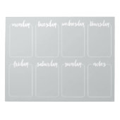 Wöchentlicher Kalender für die benutzerdefinierte  Notizblock (Vorderseite)