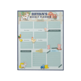 Wöchentlicher Kalender mit Landschaftsbildern Notizblock