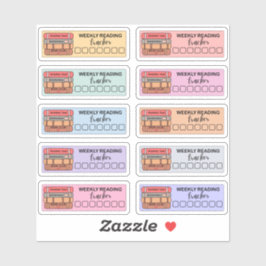 Wöchentlicher Leser des Journal Tracker Bookish Pl Aufkleber