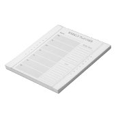 Wöchentlicher Name Grau Notepad Notizblock (Rotiert)