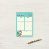 Wöchentlicher Planer Aquarellfarbe Rosa und Weiße Post-it Klebezettel (Auf Schreibtisch)