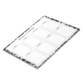 Wöchentlicher Planer aus schwarzem und weißem Marm Notizblock (angewinkelt)