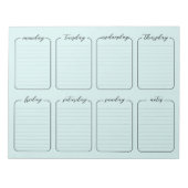 Wöchentlicher Planer Einfache Schreibminze Notizblock (Vorderseite)