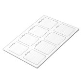 Wöchentlicher Planer Einfaches Weißes Editierbares Notizblock (angewinkelt)