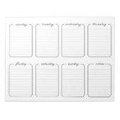 Wöchentlicher Planer Einfaches Weißes Editierbares Notizblock (Vorderseite)