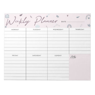 Wöchentlicher Planer Floral Notizblock