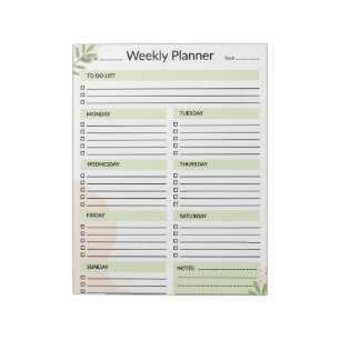 Wöchentlicher Planer Kalender Organizer To-Do-List Notizblock