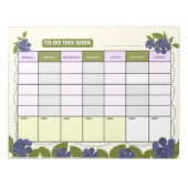 Wöchentlicher Planer mit Blaubeeren Notizblock (Vorderseite)