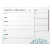 Wöchentlicher Planer mit Individuelle Name- und Fa Notizblock (Vorderseite)