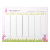 Wöchentlicher Planer mit rosafarbenen Bundsen Notizblock (Vorderseite)