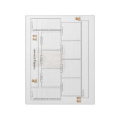 Wöchentlicher Planer mit Toren und Einkaufsliste Notizblock (Rotiert)