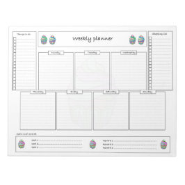 Wöchentlicher Planer mit Toren und Einkaufsliste Notizblock