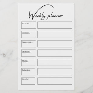 Wöchentlicher Planer mit vertikalem Zeitplan-Layou Flyer