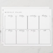 Wöchentlicher Planer nicht datierter zweiseitiger (Vorne/Hinten)