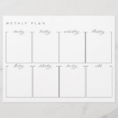 Wöchentlicher Planer nicht datierter zweiseitiger (Rückseite)