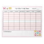 Wöchentlicher Planer Niedlich School Teacher Name  Notizblock (Vorderseite)