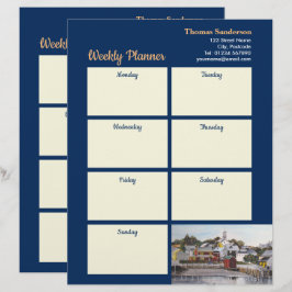 Wöchentlicher Planer Portsmouth Hafen New Hampshir Briefbogen