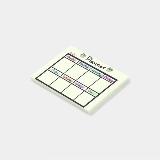 Wöchentlicher Planer Post it Notes Post-it Klebezettel (angewinkelt)
