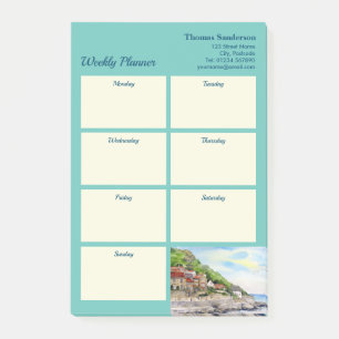 Wöchentlicher Planer Runswick Bay Yorkshire Englan Post-it Klebezettel