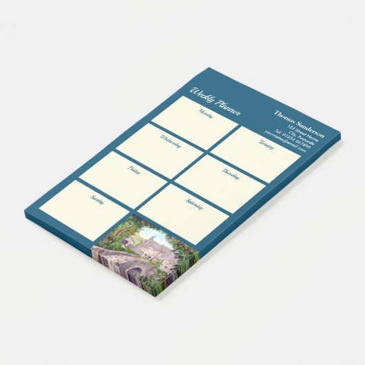 Wöchentlicher Planer Stone Bridge England Post-it Klebezettel (angewinkelt)