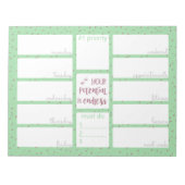 Wöchentlicher Planer täglich, um Motivierend Angeb Notizblock (Vorderseite)