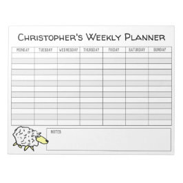 Wöchentlicher Planer, um mit Name Choice zu person Notizblock