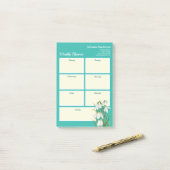 Wöchentlicher Planer Weißer Schnee tropft Wasserfa Post-it Klebezettel (Auf Schreibtisch)