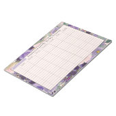 Wöchentlicher Planer Zeitplan Rosa Lila Blumen Notizblock (angewinkelt)