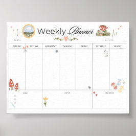 Wöchentlicher Planner druckbar Cosy Zuhause Tracke Poster